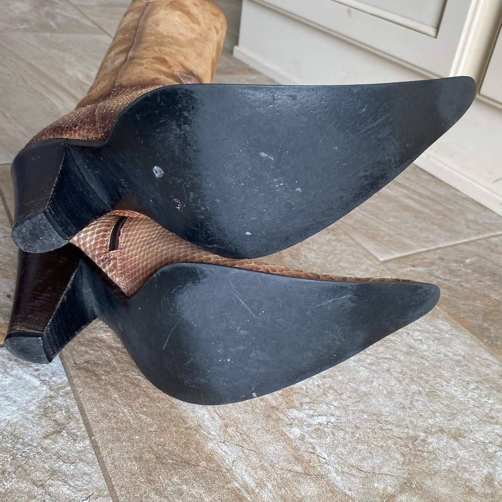 STEVEN Snakeskin and Suede Cowboy Boot - Picture 14 of 14